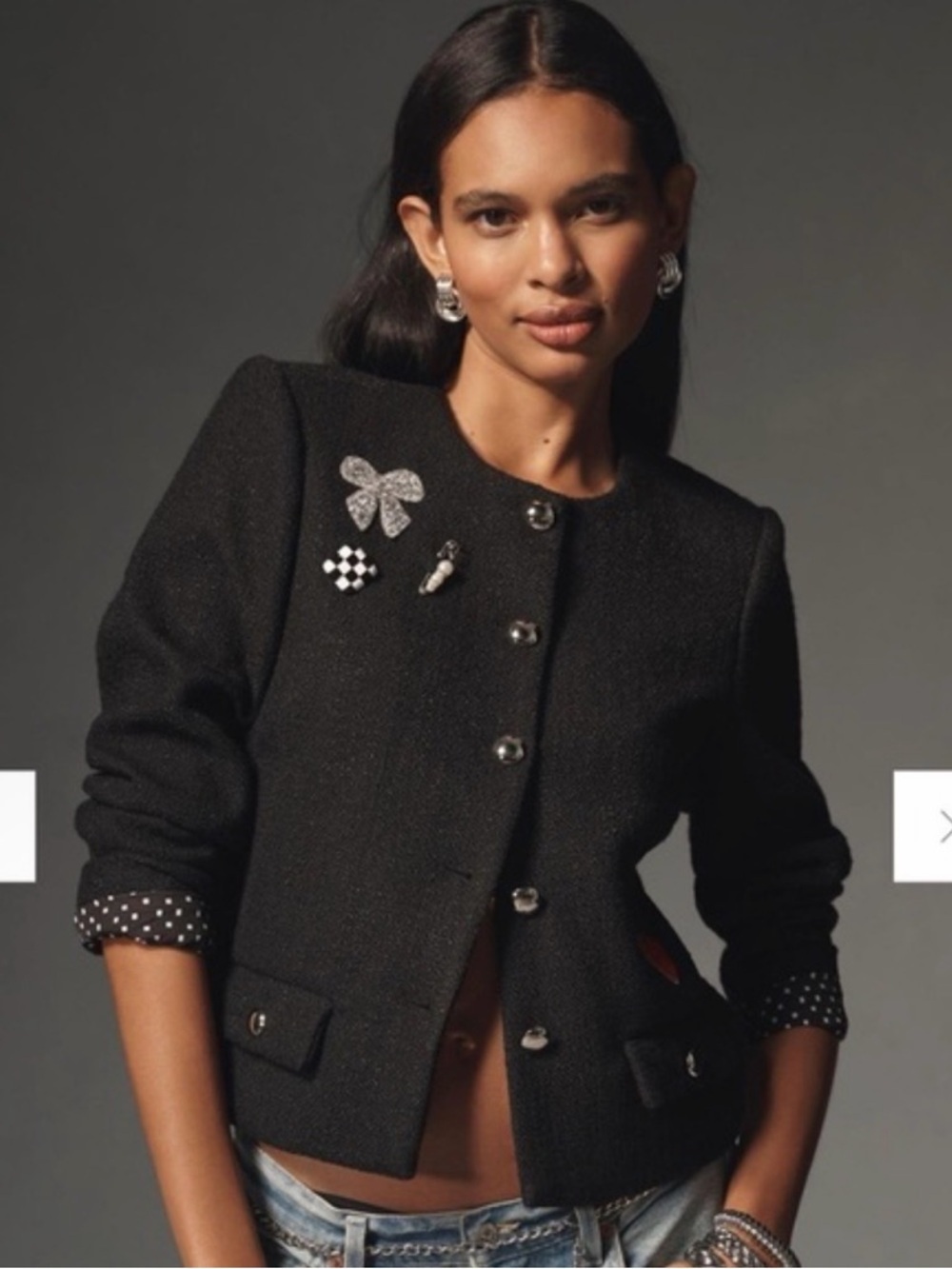 Anthropologie Tweed Pin Jacket